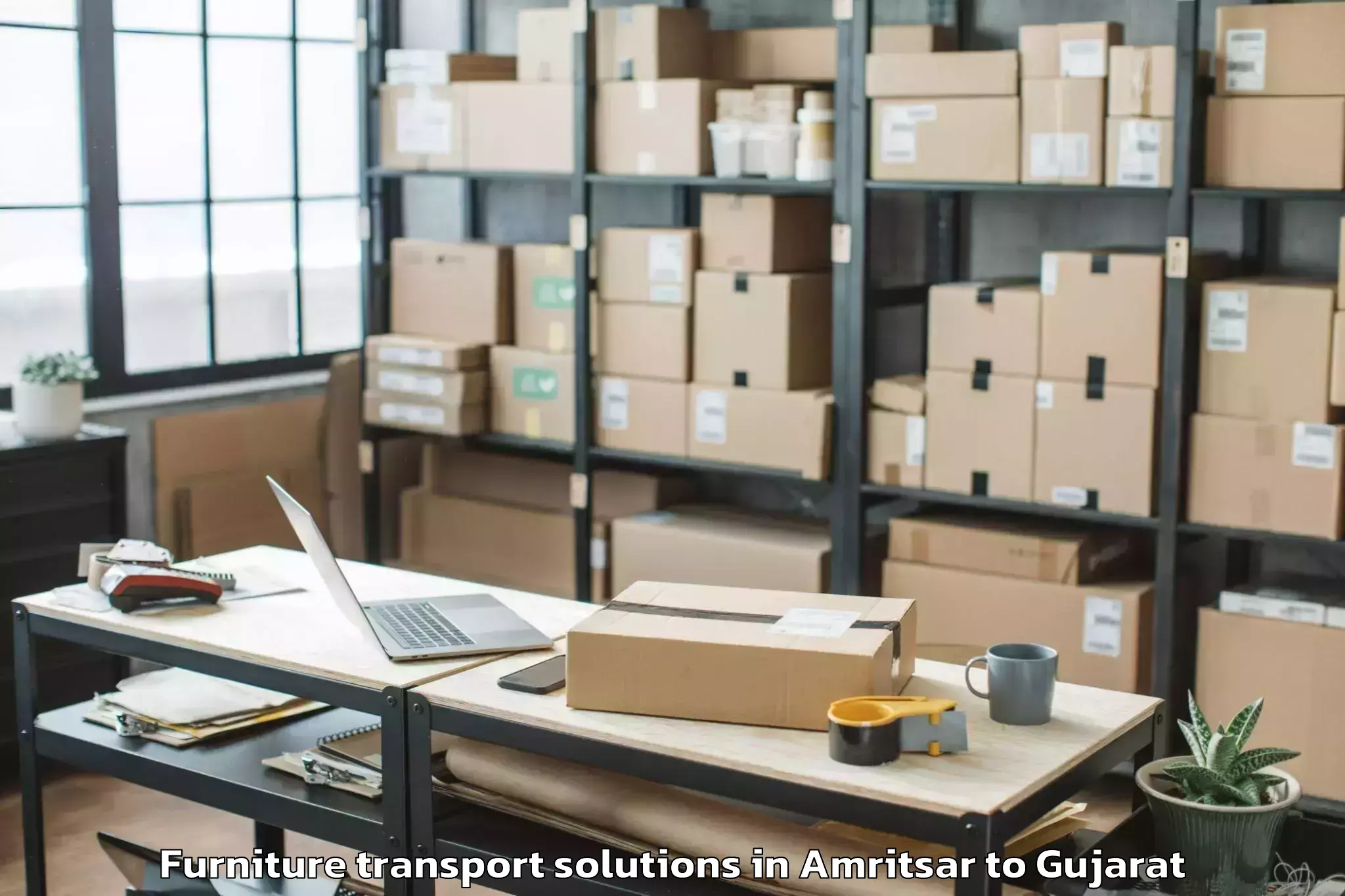 Book Amritsar to Vartej Furniture Transport Solutions Online